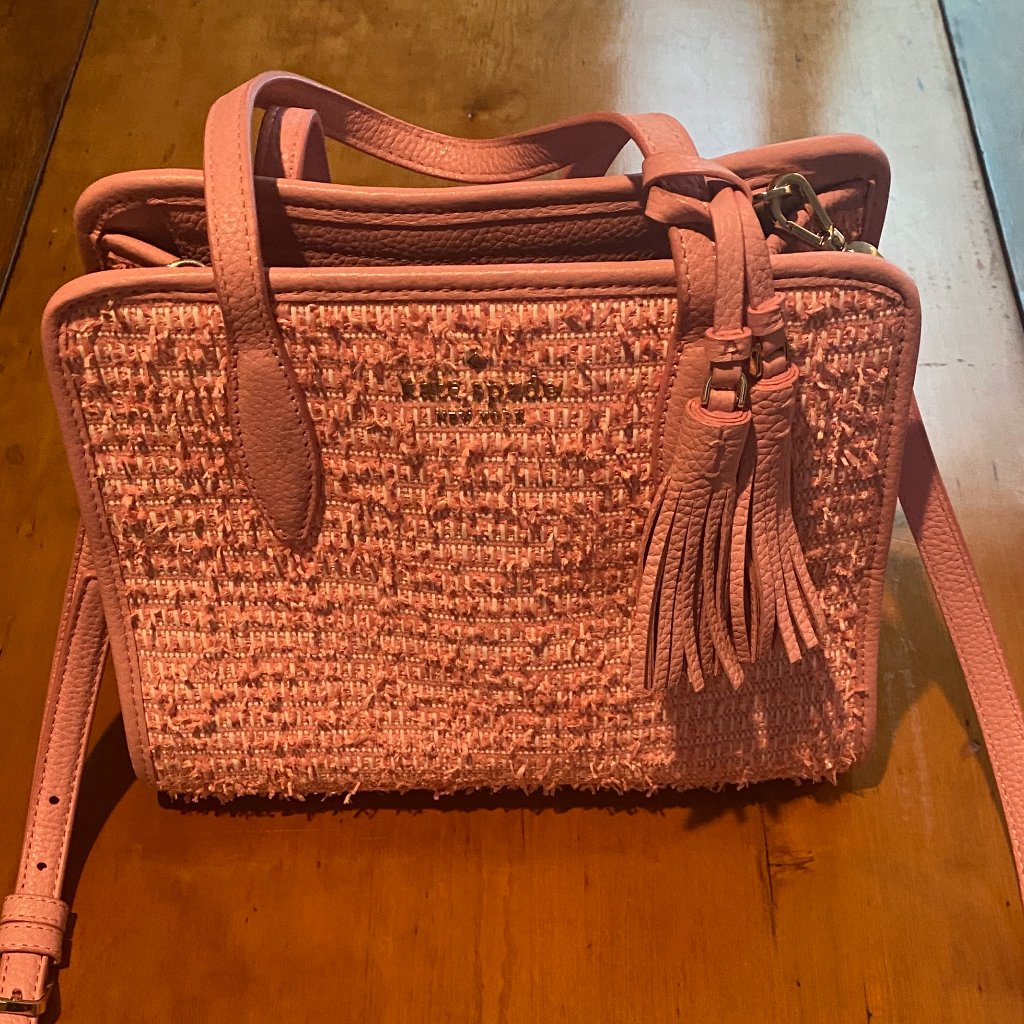 Kate Spade Pink Tweed Tassel Purse